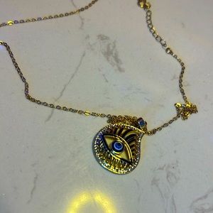 Evil eye necklace color Gold with crystals around